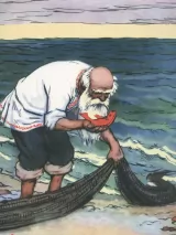 Превью постера #222720 к мультфильму "Сказка о рыбаке и рыбке" (1950)