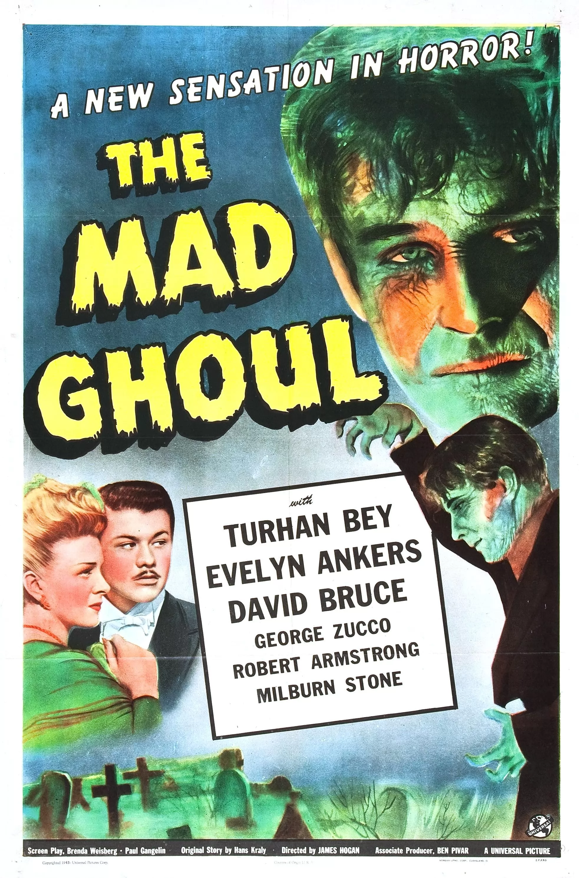 Безумный гуль / The Mad Ghoul (1943) отзывы. Рецензии. Новости кино. Актеры фильма Безумный гуль. Отзывы о фильме Безумный гуль