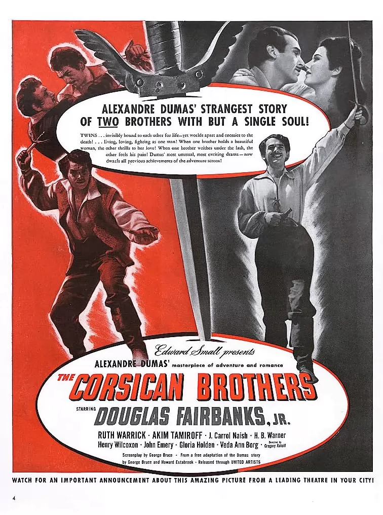 Корсиканские братья / The Corsican Brothers (1941) отзывы. Рецензии. Новости кино. Актеры фильма Корсиканские братья. Отзывы о фильме Корсиканские братья